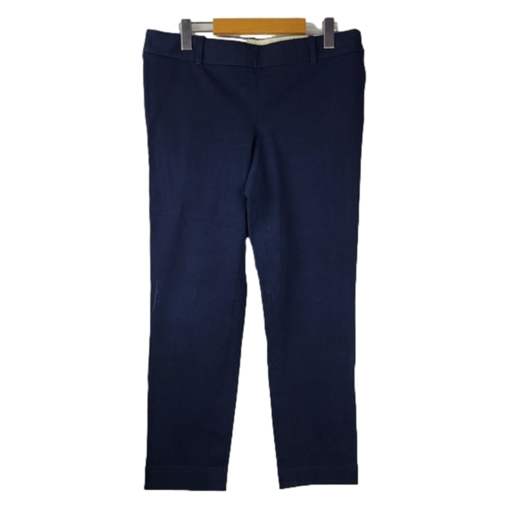 J.Crew Factory Navy Blue Ankle Cropped Pants Sz 8 | Slim Fit Office Workwear